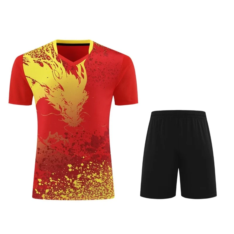 Table Tennis Training China - Vêtements de Badminton imprimés Dragon chinois